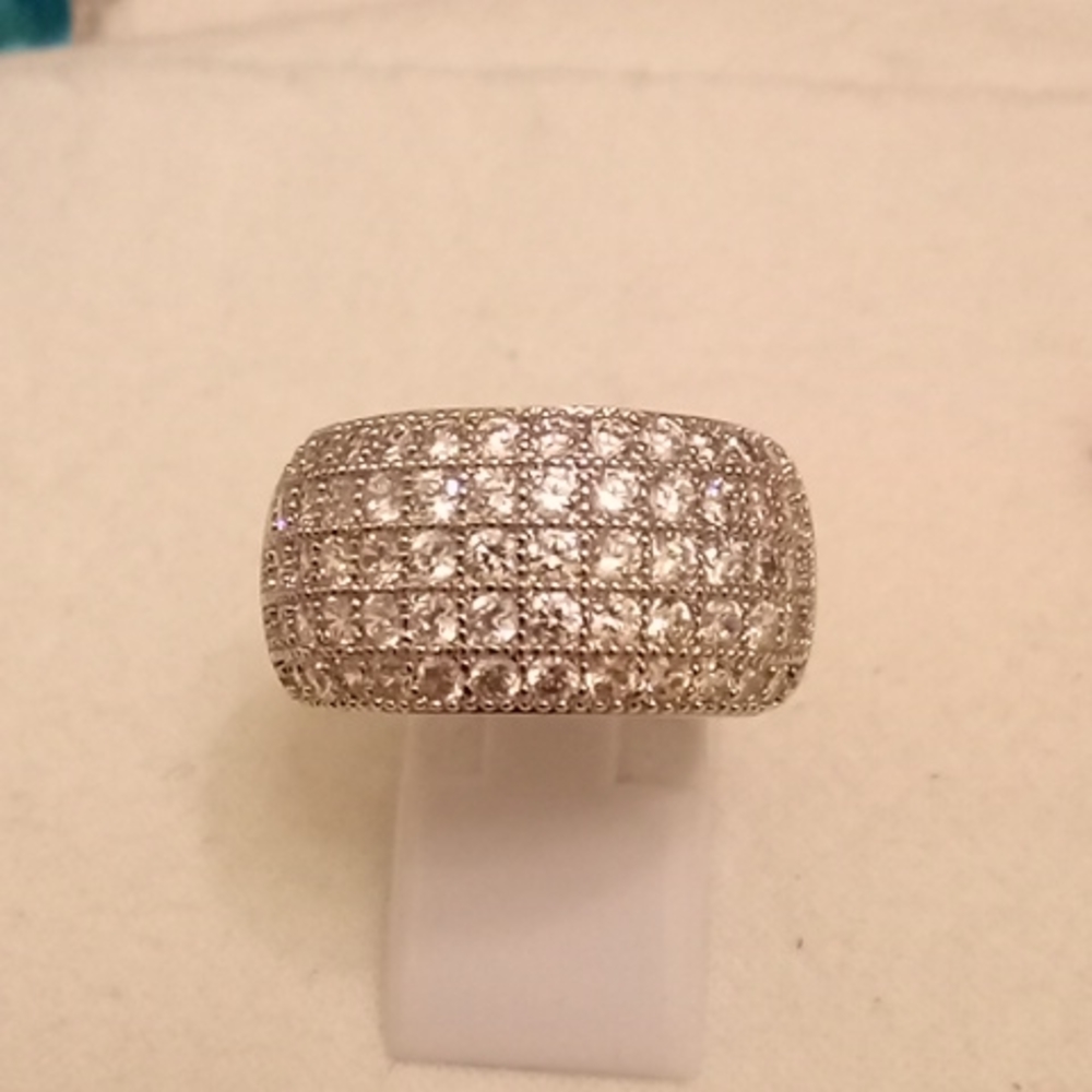 925 Big CZ Zircon Ring